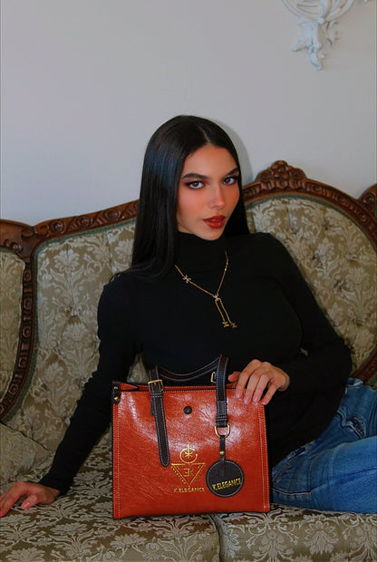 Sac à main AGGOUR K.ELEGANCE brun